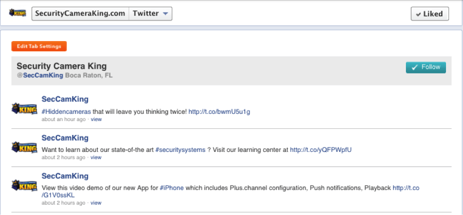 integrating your twitter feed to your Facebook page