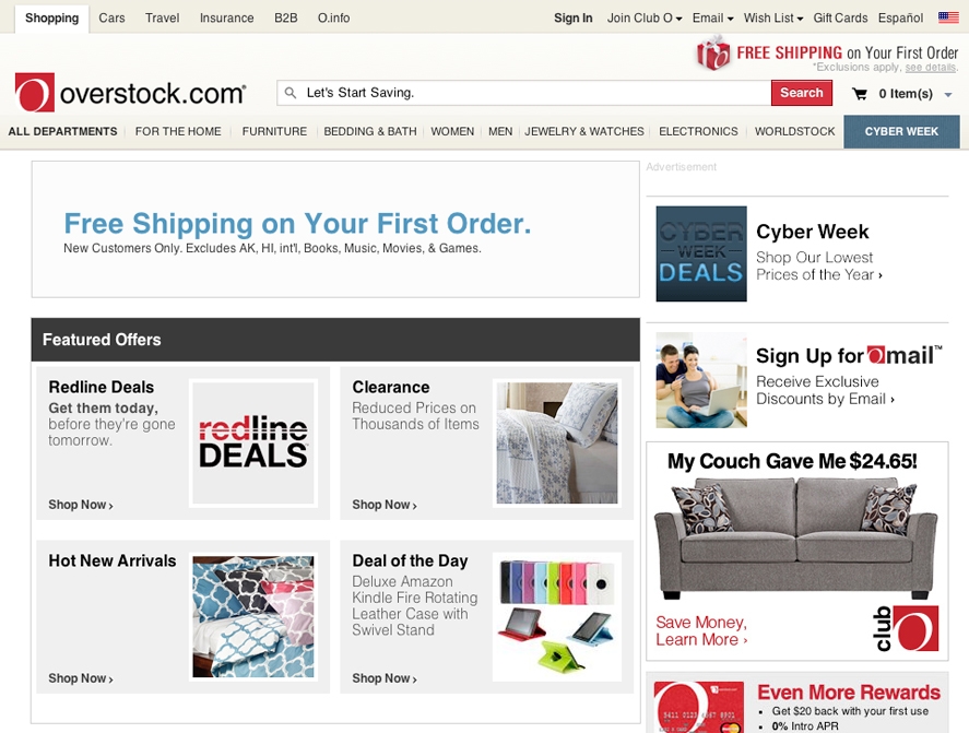 Overstock Free Shipping Holiday Offer