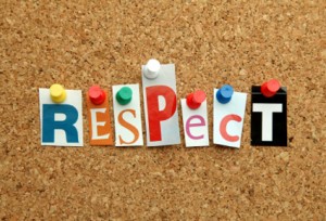 Respect pinned on noticeboard