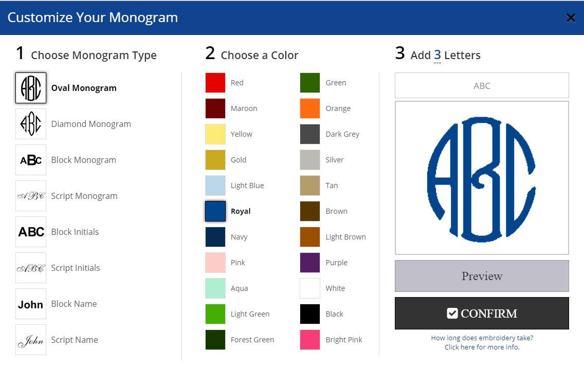 Monogram Swatch Integration
