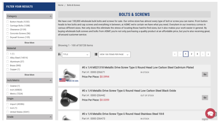 Bigcommerce Faceted Search Sample