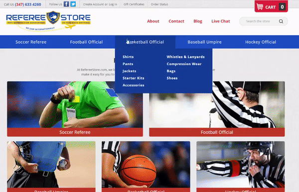 Referee Store Template Design