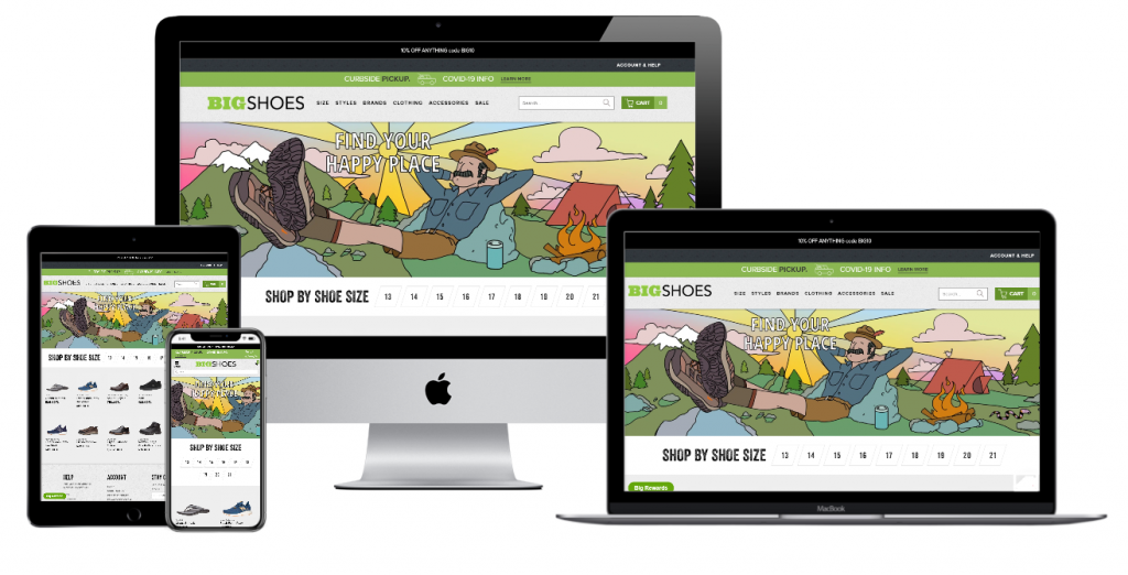 Bigshoes Website Mockup