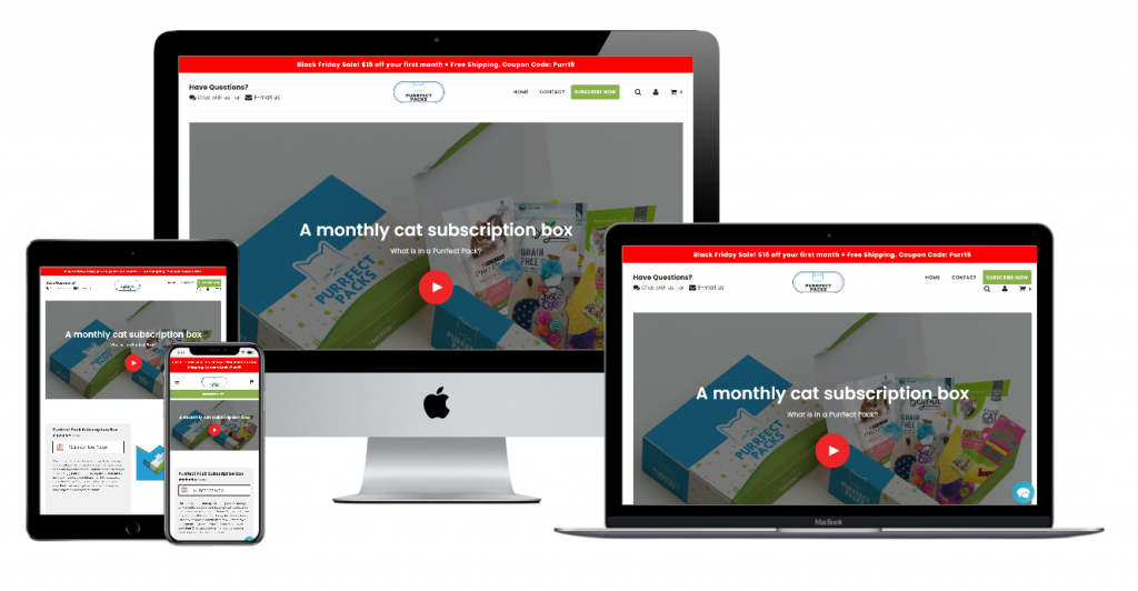 Purrfectpacks Website Mockup