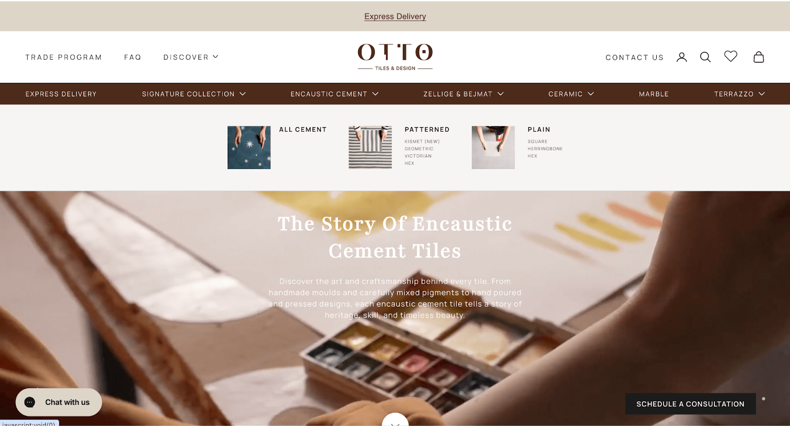Otto Tiles Shopify store configuration screen