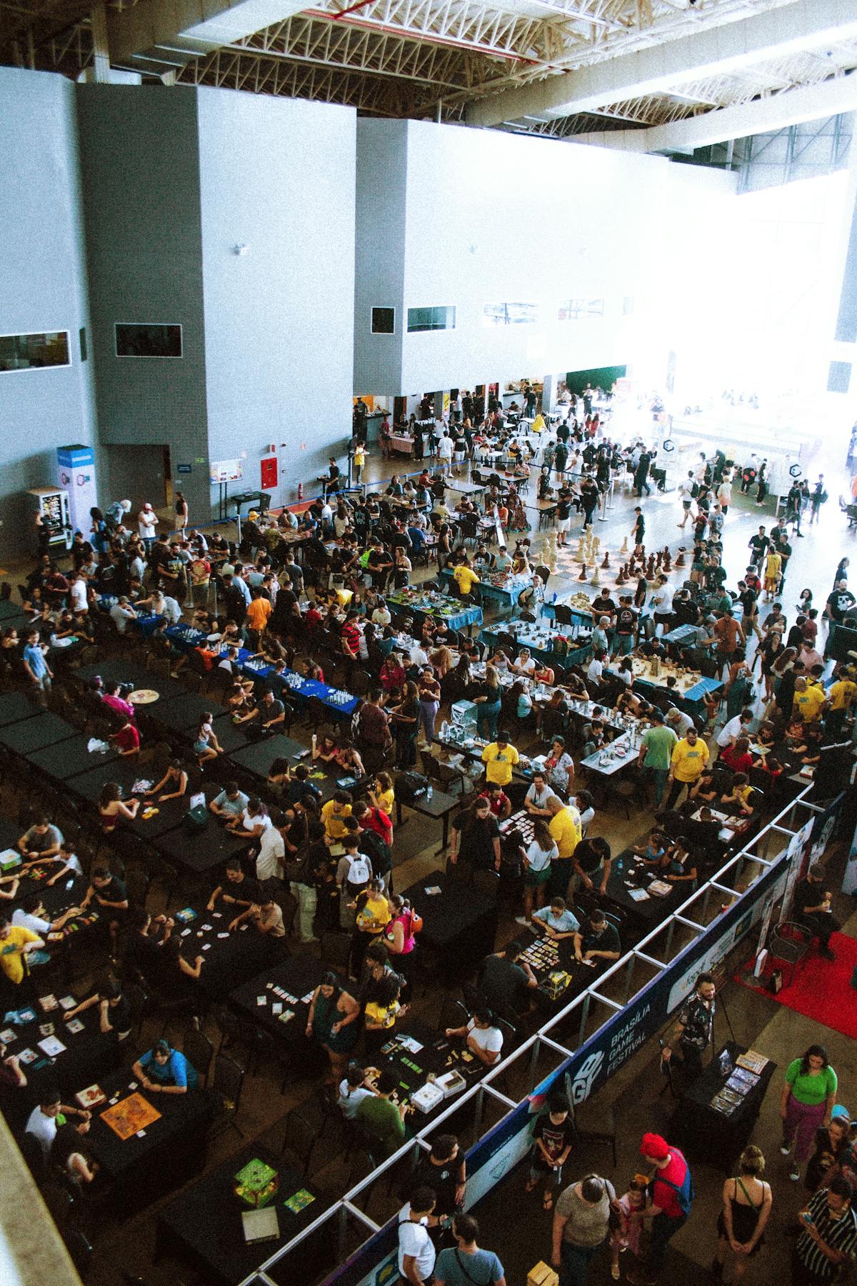 Crowded convention center floor at an industrial B2B trade show