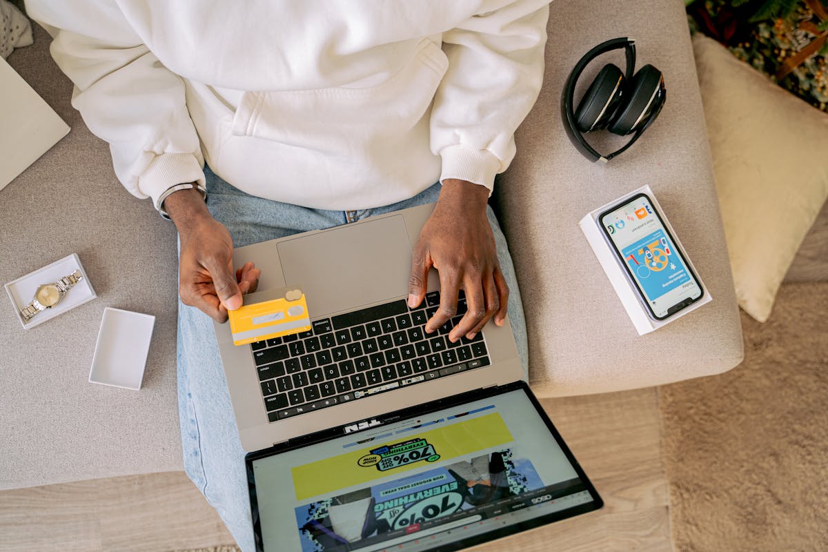 Woman online shopping representing AI-driven ecommerce product discovery
