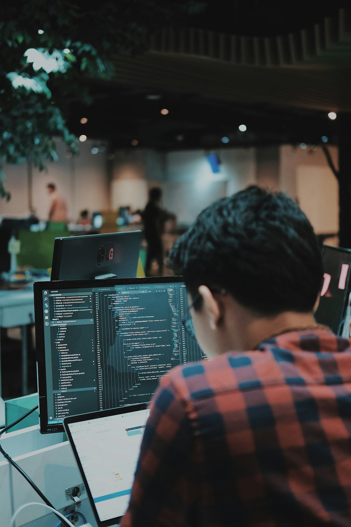 A developer building a JavaScript storefront in a code editor