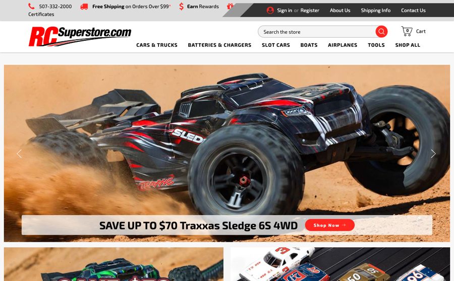 RC Superstore storefront after the Optimum7 migration to BigCommerce