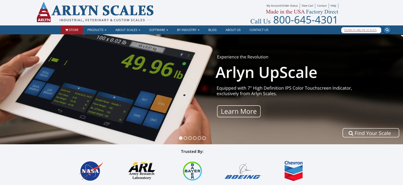 Arlyn Scales storefront on a headless BigCommerce back end with a WordPress front end