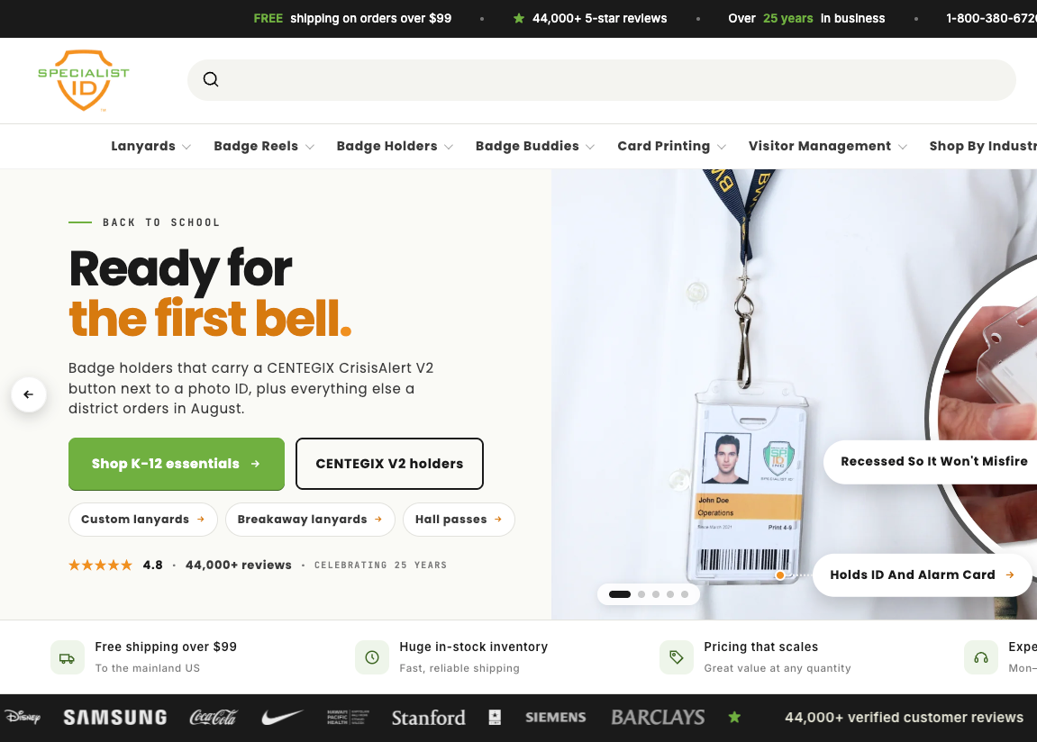 Specialist ID Shopify storefront built by Optimum7